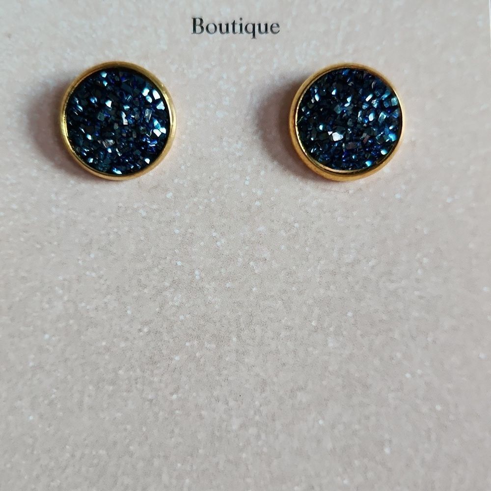 💍Round Druzy Earrings - Picture 2 of 3